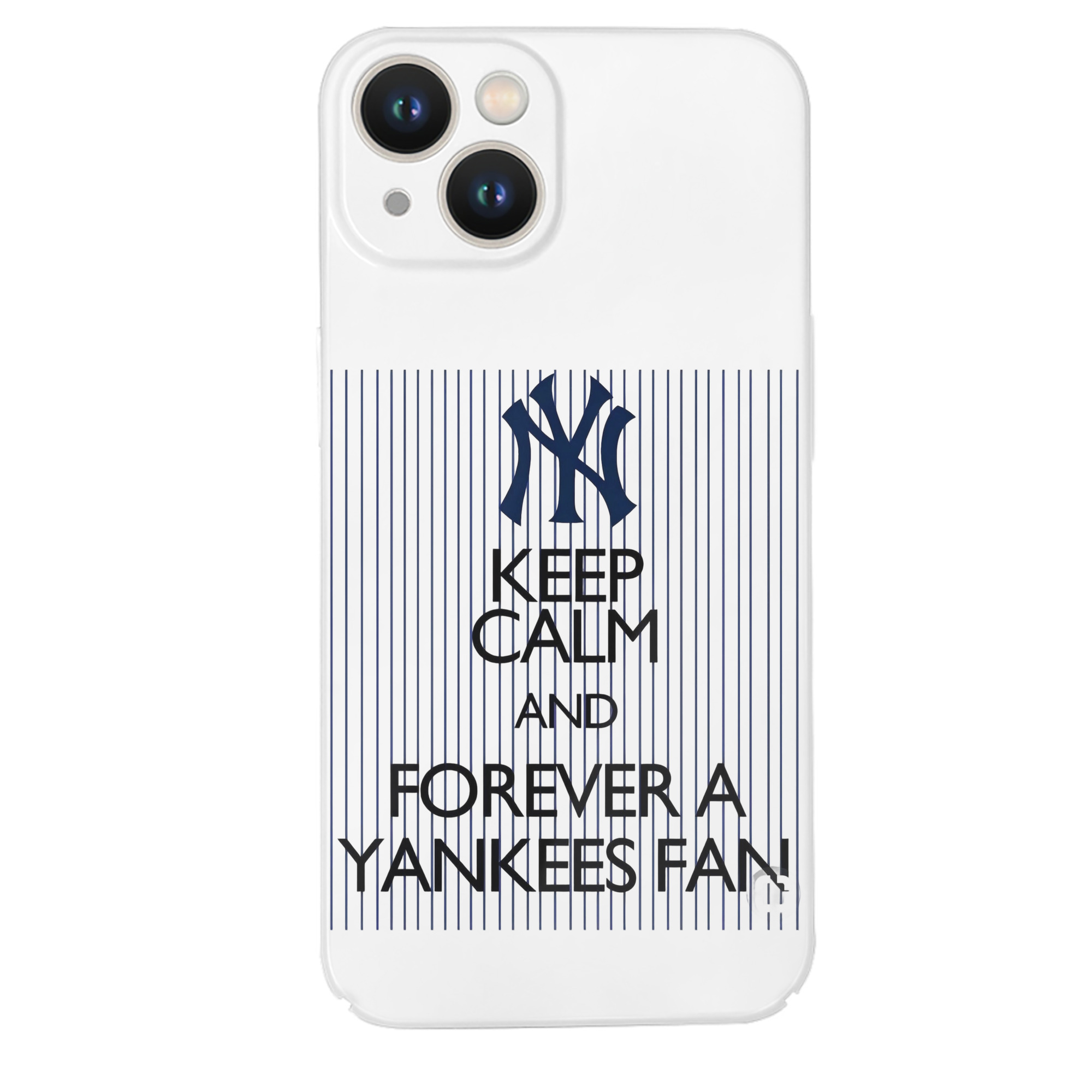New York Yankees Keep Calm and Forever A Yankees Fan IPhone 14 Series Full-Cover Hard Case – Shockproof With Raised Camera Protection – Precise Cutouts, Wireless Charging Compatible – Durable, Anti-Yellowing, Easy To Clean